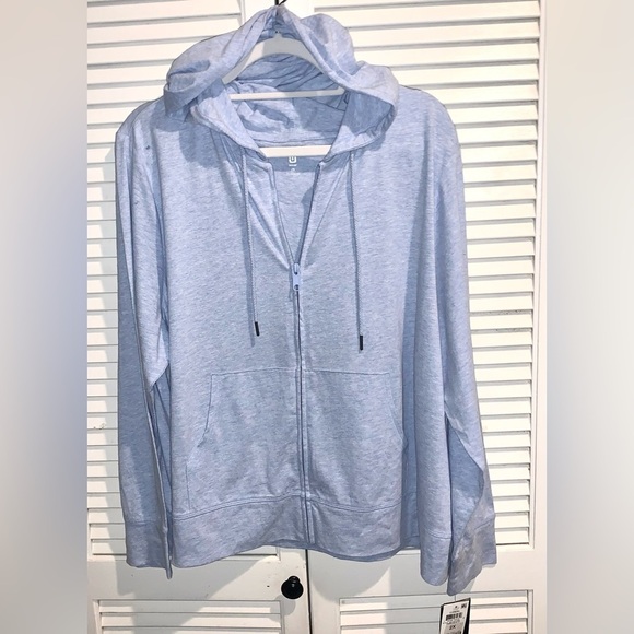 Ideology matching set joggers Full Zip Jacket Pale Blue Plus Size 2X New w/Tag - Picture 2 of 8